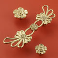 Solid Brass Floral Cabinet Pulls & Knobs - Gold Finish for Cabinets - #3 / 1pc
