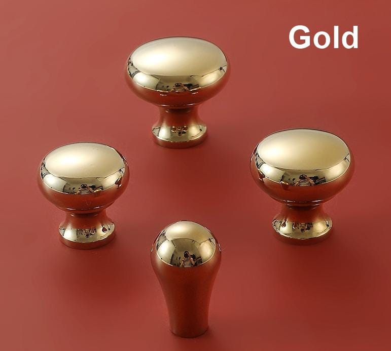 Solid Brass Round Drawer Knob 25 28 32 mm 1" 1 1/8" 1 1/4" Brass Gold Silver Color Kitchen Door Drawer Pull Furniture Hardware Wholesale