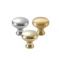 Solid Brass Round Cabinet Pulls & Knobs - Silver Finish Hardware - #2 Brass (small) / 1pc
