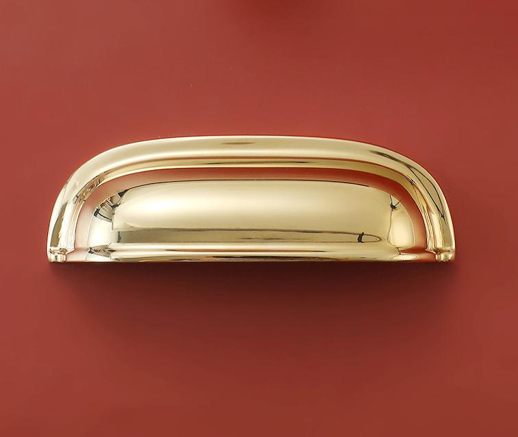 Solid Brass Center to Center Cup Drawer Bin Pull 26 93 mm 1 4 Inches Brass Gold Silver Color Kitchen Door Furniture Hardware Wholesale Bulk