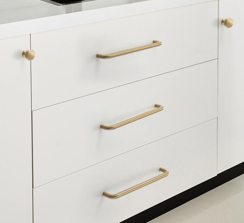 Brushed Solid Brass Drawer Pull Handle Brass Gold Silver Color 1-12 Inches 32-320mm Kitchen Cabinet Door Furniture Decor Hardware Wholesale