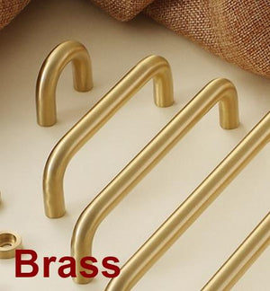 Solid Brass Cabinet Pulls & Knobs - Silver Finish for Wardrobes - #4 Brass 128mm / 1pc