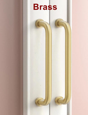 Solid Brass Cabinet Pulls & Knobs - Silver Finish for Wardrobes - #4 Brass 128mm / 1pc