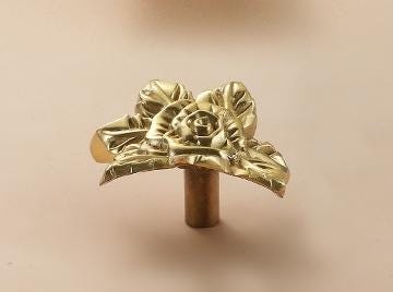 Solid Brass Flower Drawer Knob 25 45 mm 1" 1 3/4" Brass Color Kitchen Door Drawer Pull Furniture Hardware Wholesale