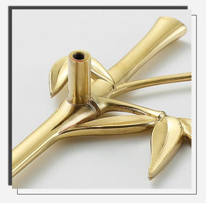 Solid Brass Leaf Cabinet Pulls & Knobs - Gold Finish for Cabinets - view 9