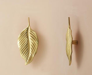 Solid Brass Leaf Cabinet Pulls & Knobs - Gold Finish for Cabinets - view 6