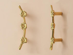 Solid Brass Floral Cabinet Pulls & Knobs - Gold Finish for Cabinets - view 8