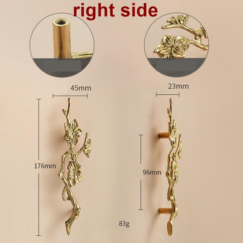 Solid Brass Floral Cabinet Pulls & Knobs - Gold Finish for Cabinets - view 3