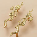 Solid Brass Floral Cabinet Pulls & Knobs - Gold Finish for Cabinets - #13 left side / 1pc