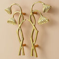 Solid Brass Floral Cabinet Pulls & Knobs - Gold Finish for Cabinets - #14 left side / 1pc