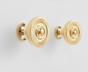 Solid Brass Round Cabinet Pulls & Knobs - Gold Finish for Cabinets - #1 22mm / 1pc