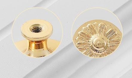 Solid Brass Flower Drawer Knob 24 32 mm 1" 1 1/4" Gold Color Kitchen Door Drawer Pull Furniture Hardware Wholesale