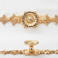 Solid Brass Floral Cabinet Pulls & Knobs - Gold Finish for Cabinets - #5 23mm/140mm / 1pc