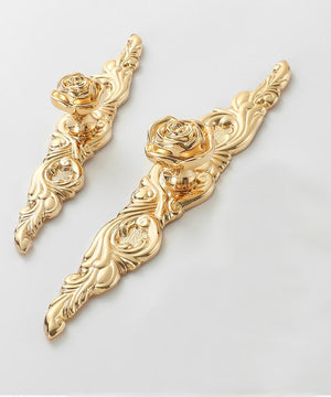 Solid Brass Floral Cabinet Pulls & Knobs - Gold Finish for Cabinets - view 6