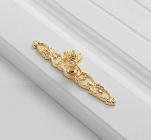 Solid Brass Floral Cabinet Pulls & Knobs - Gold Finish for Cabinets - view 7
