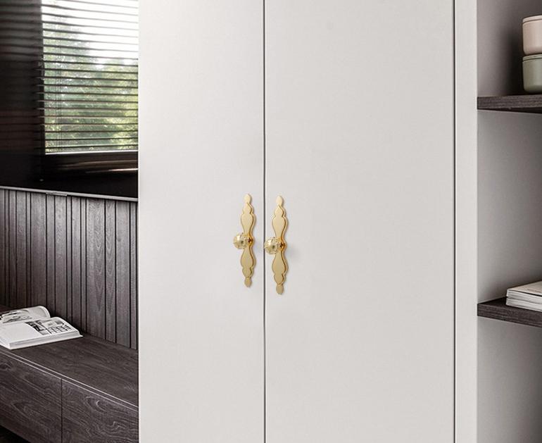 Solid Brass Flower With Leaves Drawer Knob 120 174 mm 5" 8" Gold Color Kitchen Door Drawer Pull Furniture Hardware Wholesale