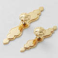 Solid Brass Floral Cabinet Pulls & Knobs - Gold Finish for Cabinets - #10 120mm / 1pc