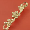 Solid Brass Floral Cabinet Pulls & Knobs - Gold Finish for Cabinets - #4 / 1pc
