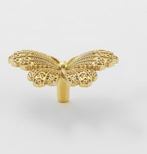 Solid Brass Butterfly Drawer Knob 24 60mm 1" 2 3/8" Gold Color Kitchen Door Drawer Pull Furniture Hardware Wholesale