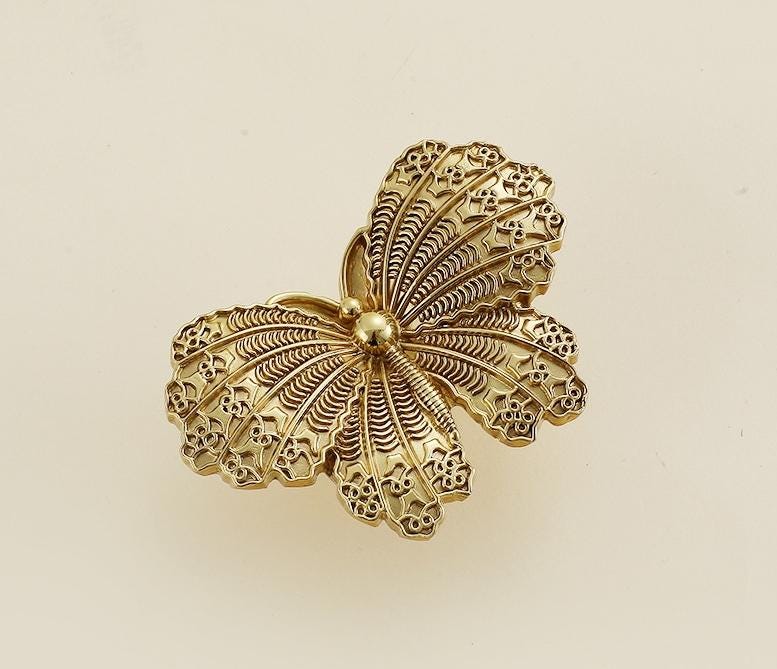 Solid Brass Butterfly Drawer Knob 24 60mm 1" 2 3/8" Gold Color Kitchen Door Drawer Pull Furniture Hardware Wholesale