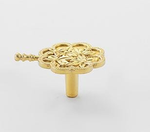 Solid Brass Flower Drawer Knob 25 50mm 1" 2" Gold Color Kitchen Door Drawer Pull Furniture Hardware Wholesale