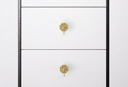 Solid Brass Flower Drawer Knob 25 50mm 1" 2" Gold Color Kitchen Door Drawer Pull Furniture Hardware Wholesale