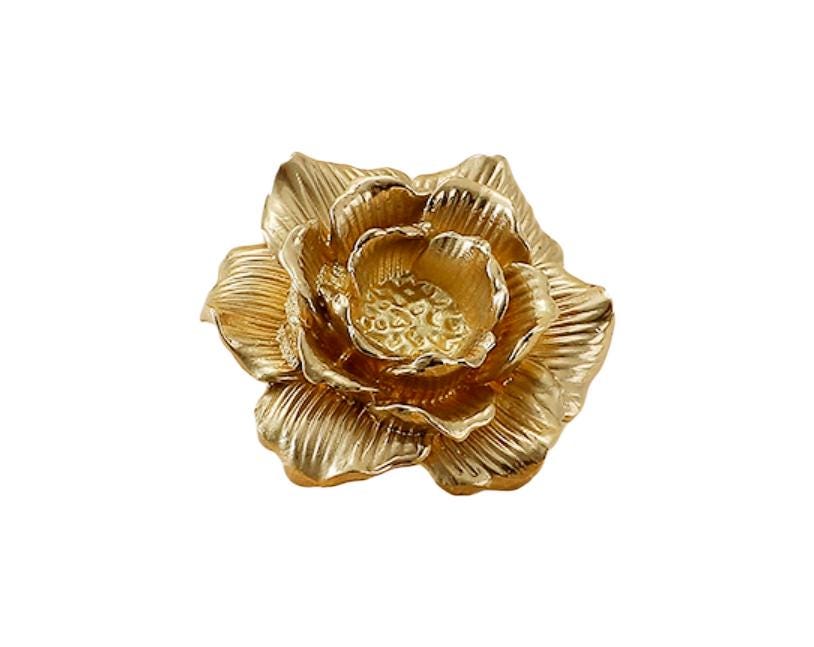 Solid Brass Flower Drawer Knob 35 45mm 1 3/8" 1 3/4" Gold Color Kitchen Door Drawer Pull Furniture Hardware Wholesale