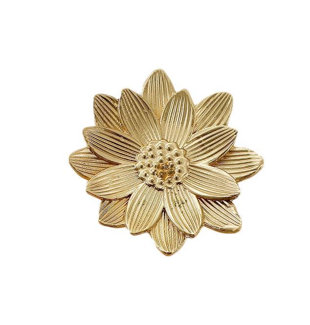 Solid Brass Flower Drawer Knob 23 50mm 7/8" 2" Gold Color Kitchen Door Drawer Pull Furniture Hardware Wholesale