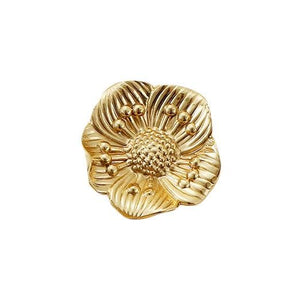 Solid Brass Floral Cabinet Pulls & Knobs - Gold Finish for Cabinets - #16 / 1pc