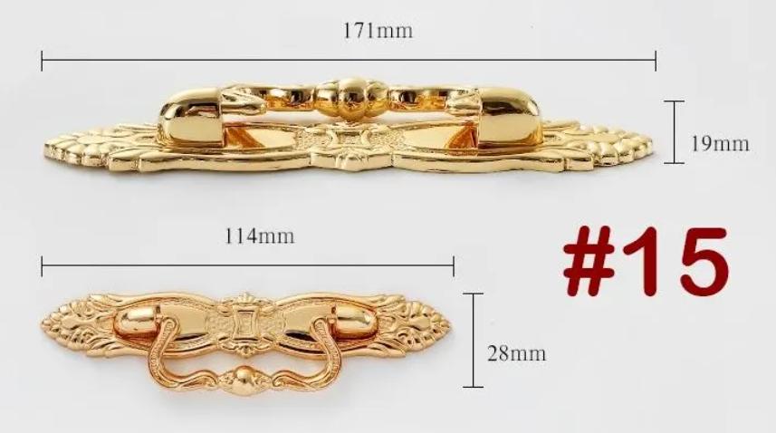 Solid Brass Drop Ring Drawer Pull Knob Door Knocker 114 171 mm 4 1/2 6 3/8 Inches Gold Color Kitchen Furniture Hardware Wholesale Bulk