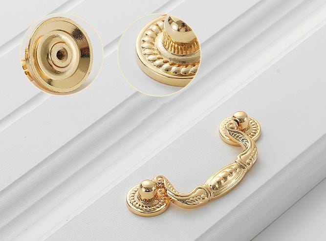 Solid Brass Cabinet Pulls & Knobs - Gold Finish Furniture Hardware - view 5