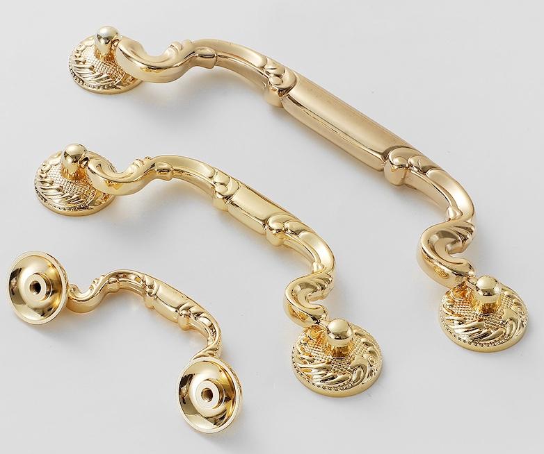 Solid Brass Drawer Pull Handle Gold Color 4 6 9 Inches 104 161 225 mm Kitchen Cabinet Door Furniture Decor Hardware Wholesale