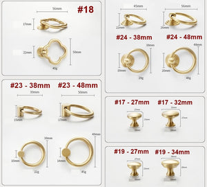 Solid Brass Cabinet Cup Pulls - Furniture for Cabinets & Drawers - #3 / 1pc