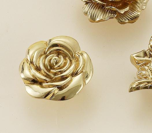 Solid Brass Floral Cabinet Pulls & Knobs - Gold Finish for Cabinets - view 4