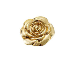 Solid Brass Floral Cabinet Pulls & Knobs - Gold Finish for Cabinets - #20 / 1pc