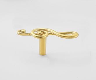 Solid Brass Treble Clef Drawer Knob 24 60mm 1" 2 3/8" Gold Color Kitchen Door Drawer Pull Furniture Hardware Wholesale
