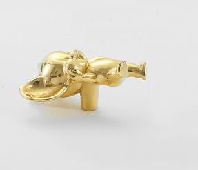 Gold Plated Mouse Drawer Knob 1" 2" Nursery Kids Boys Girls Room Decor Jungle Safari Cabinet Dresser Wardrobe Solid Brass Playroom Hardware