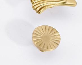Solid Brass Sunflower Cabinet Pulls & Knobs - Gold Finish Hardware - view 7