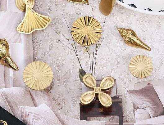 Solid Brass Sunflower Cabinet Pulls & Knobs - Gold Finish Hardware - view 6