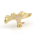 Solid Brass Leaf Cabinet Pulls & Knobs - Gold Finish for Cabinets - #8 left/brass/65mm / 1pc