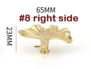 Solid Brass Leaf Cabinet Pulls & Knobs - Gold Finish for Cabinets - #8 right/brass/65mm / 1pc