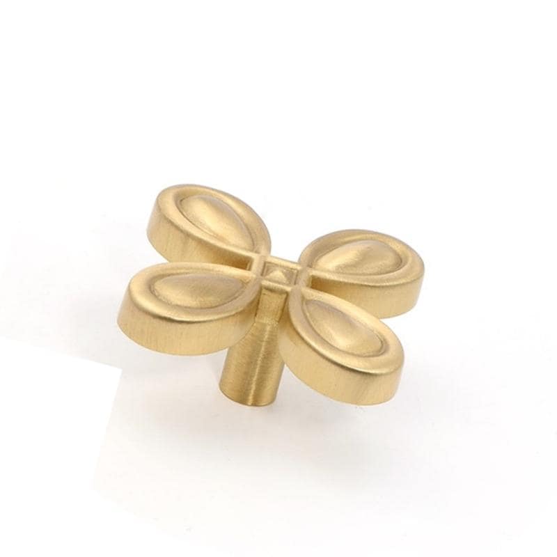 Solid Brass Flower Drawer Knob 20 40mm 7/8" 1 5/8" Gold Color Kitchen Door Drawer Pull Furniture Hardware Wholesale