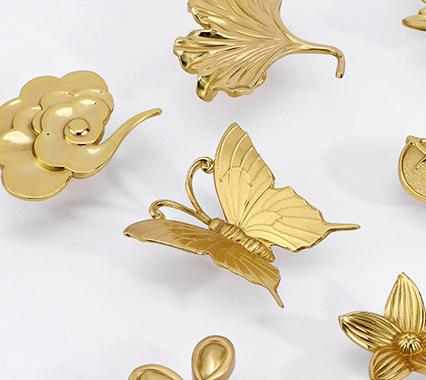 Solid Brass Butterfly Cabinet Pulls & Knobs - Gold Finish Hardware - view 6