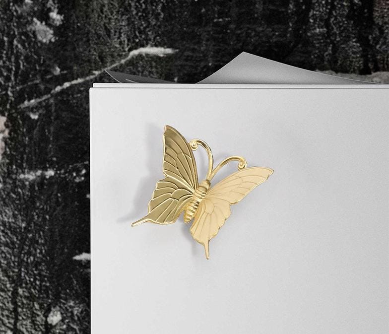 Solid Brass Butterfly Cabinet Pulls & Knobs - Gold Finish Hardware - view 4