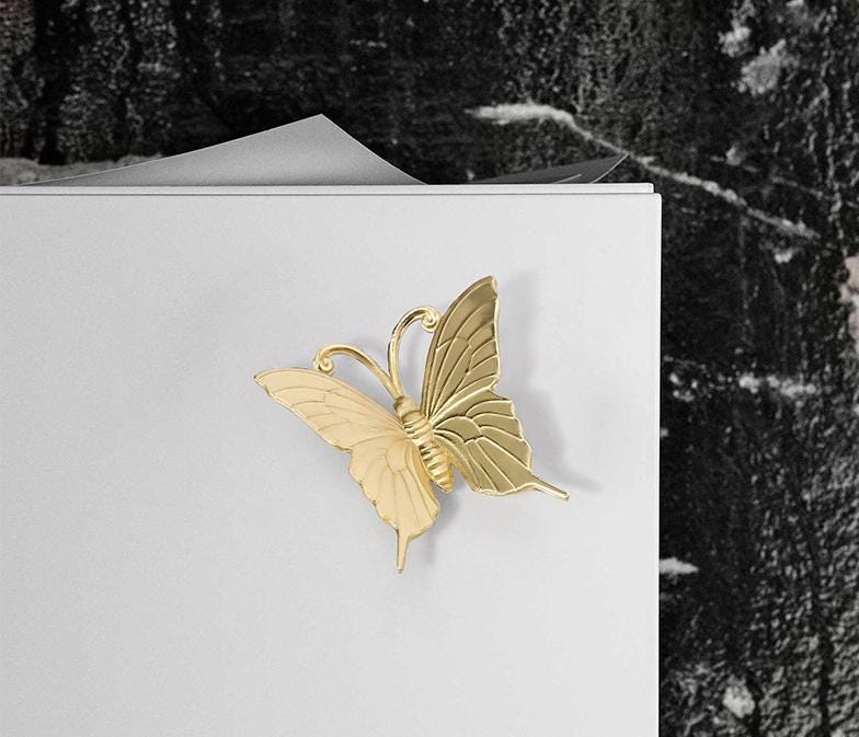 Solid Brass Butterfly Drawer Knob 25 66mm 1" 2 5/8" Gold Color Kitchen Door Drawer Pull Furniture Hardware Wholesale