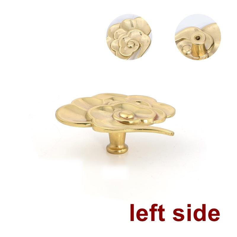 Solid Brass Leaf Cabinet Pulls & Knobs - Gold Finish for Cabinets - view 3