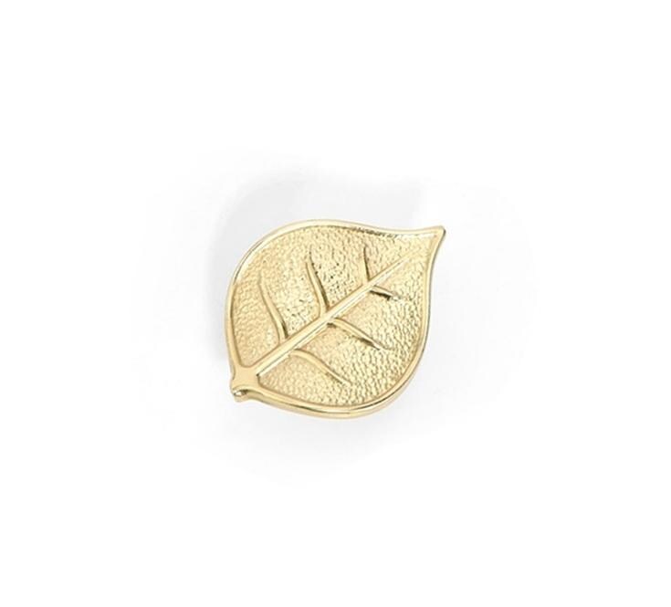 Solid Brass Leaf Drawer Knob 16 34mm 5/8" 1 3/8" Gold Color Kitchen Door Drawer Pull Furniture Hardware Wholesale