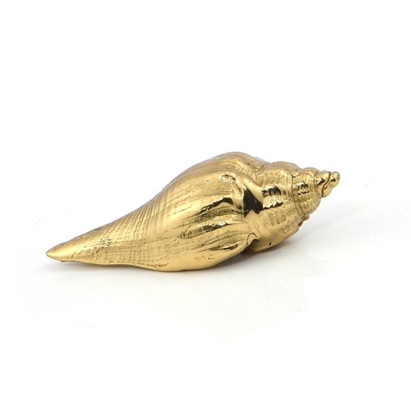 Gold Plated Shell Drawer Knob 5/8" 2" Solid Brass Hardware For Unique Handmade Furniture Coastal Beach Home Decor Kitchen Bathroom Cabinet