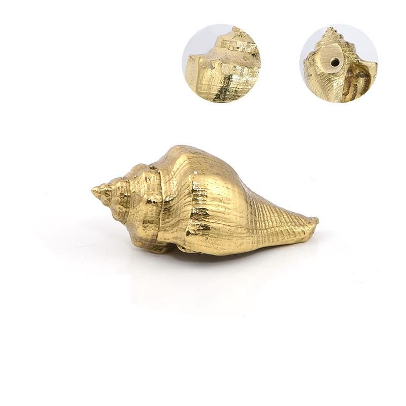 Solid Brass Shell Drawer Knob 21 47mm 7/8" 1 7/8" Gold Color Kitchen Door Drawer Pull Furniture Hardware Wholesale