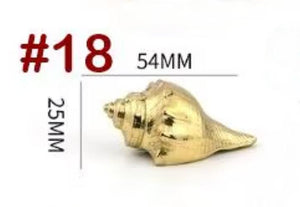 Solid Brass Shell Cabinet Pulls & Knobs - Gold Finish for Cabinets - #18 gold/54mm / 1pc